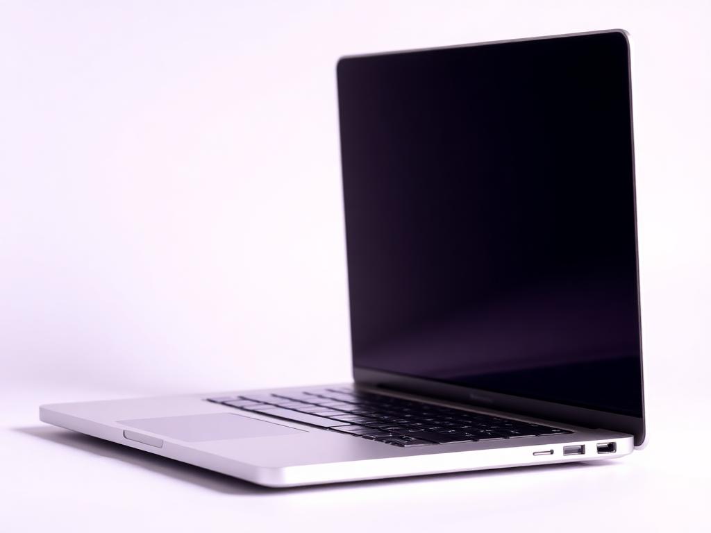Slim silver laptop open on a desk